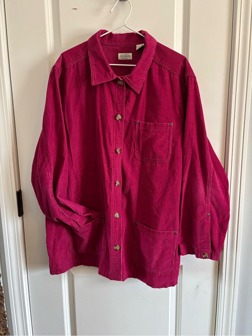 Oversized Pink Cotton Work Jacket